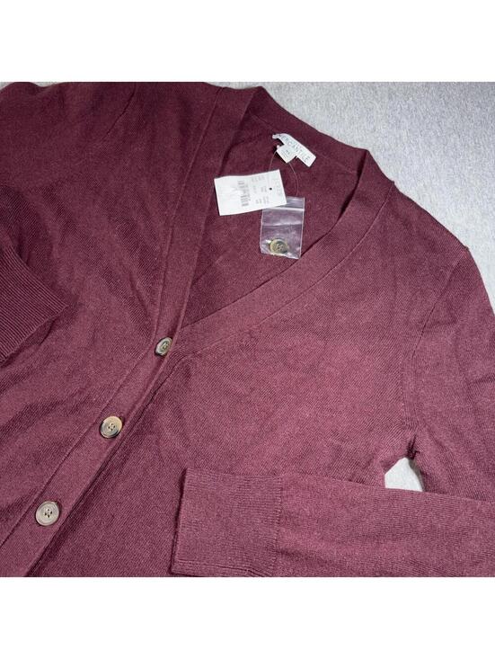 J. Crew Sweaters - J Crew Mercantile NEW Wool Tri-Blend Button-Up Sweater Burgundy Woman’s XS